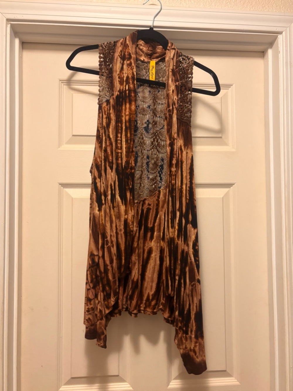 Pure Intent Tie Dye Sleeveless Vest, Waterfall draped front